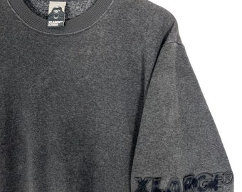 Vintage XLarge Sleeve Printed Crewneck Sweatshirt Japanese Streetwear Brand Black Size XL Made in Japan
