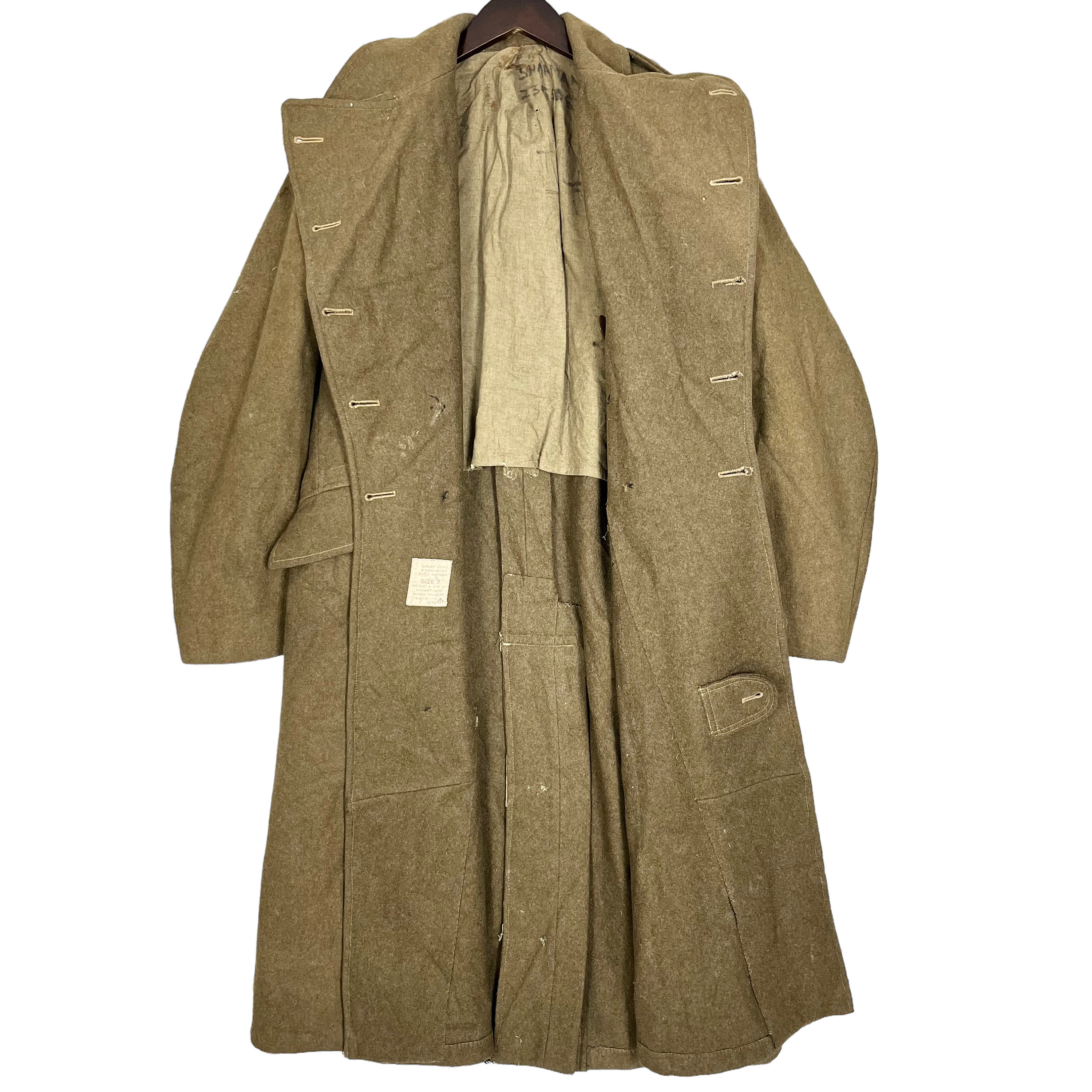 Vintage 1954 United Kingdom Wales Rank Officer Military Long Coat