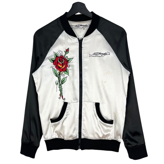 Ed Hardy by Christian Audigier Women's Skull Embroidery Sukajan