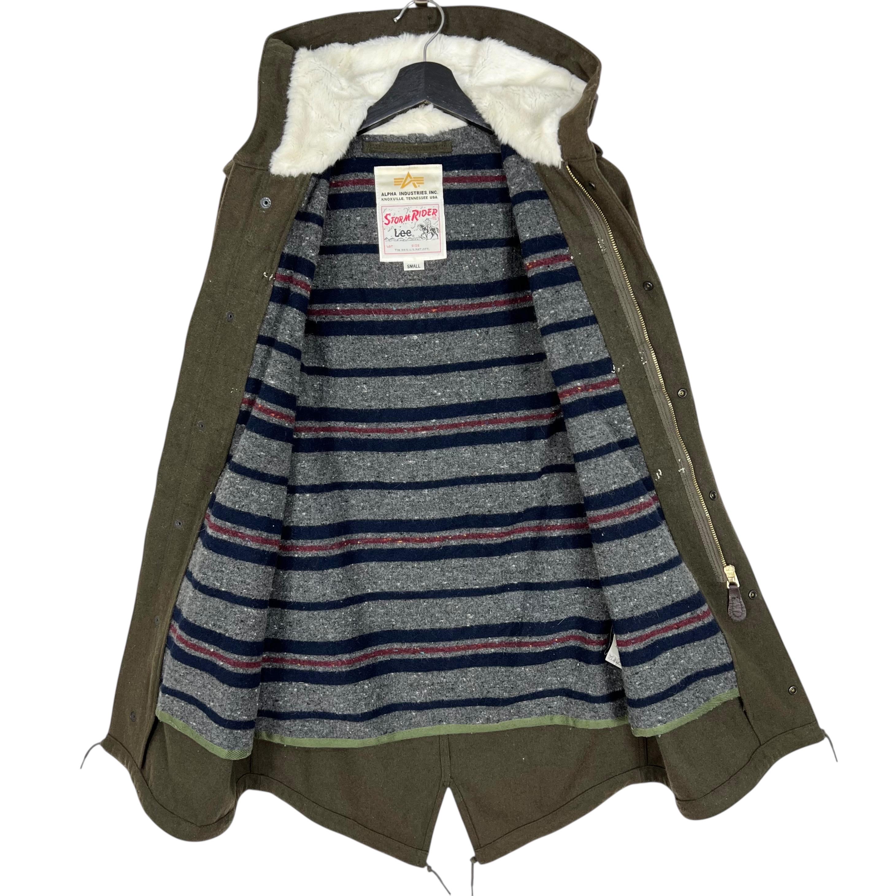 Alpha Industries X Lee Storm Rider Women Wool Duffel Coat Olive 