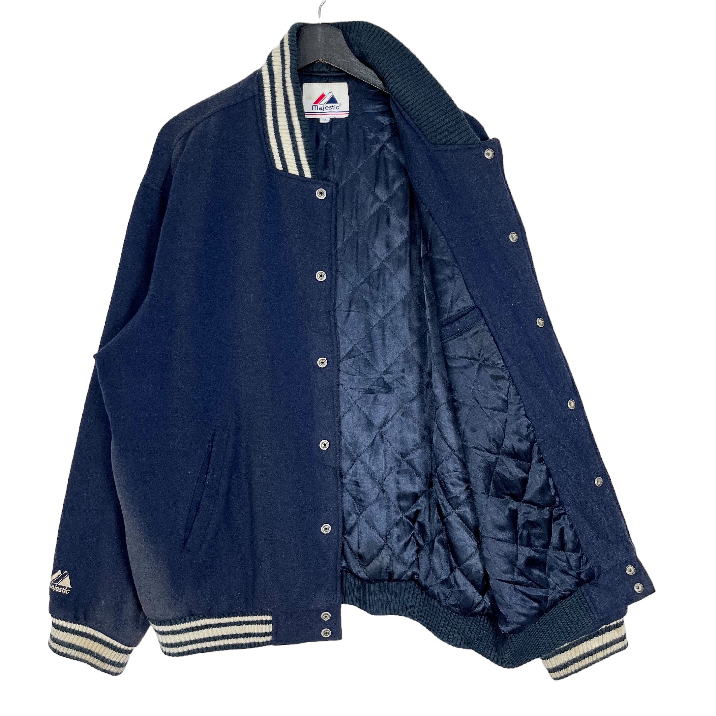 Vintage 90's Majestic MLB NY Yankees Wool Baseball Jacket Snap