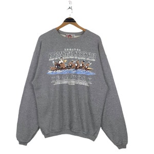 Vintage 90’s Captain Santa Pullover Jumper Crewneck Sweatshirt Grey Size Large Made in Japan