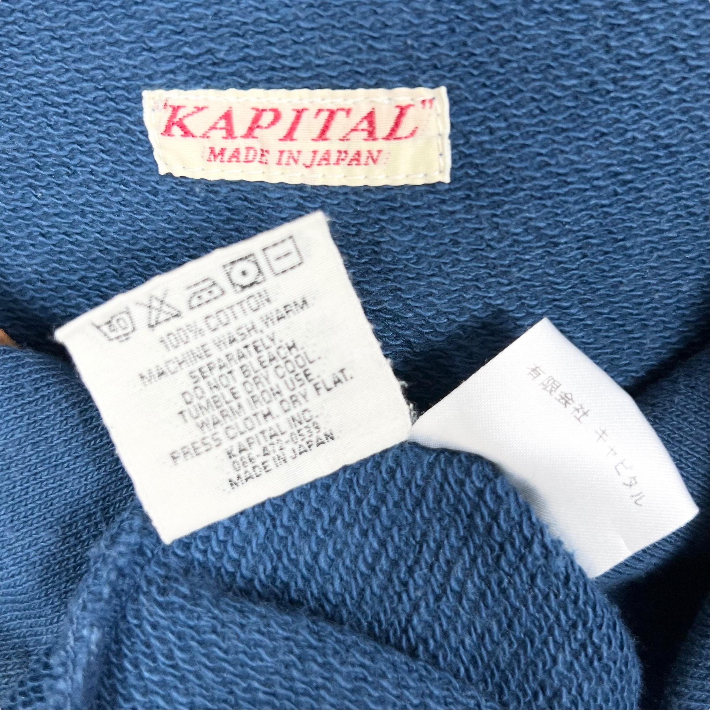 Kapital Surf Unisex Pullover Button Hoodie Blue Size 1 Small Made