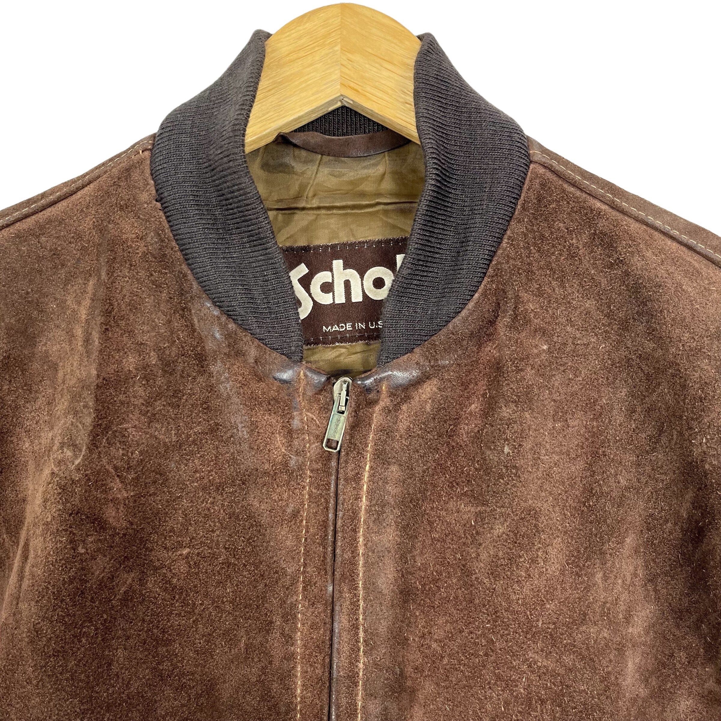 ジャケット・アウター vintage made in USA schott suede jkt el Vintage Schott USA Suede Leather Zip up Jacket Made in USA