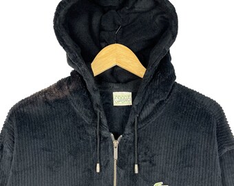 Vintage 90's Lacoste Sport Polartec Hoodie Corduroy Parka Jacket