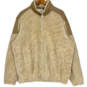Bershka Zipper Fleece Jacket Outdoor Winter Brown Size Larger Made in China