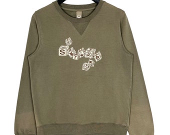 Vintage 90's Stussy Usa Blue Sweatshirt Medium Stussy Eight Ball