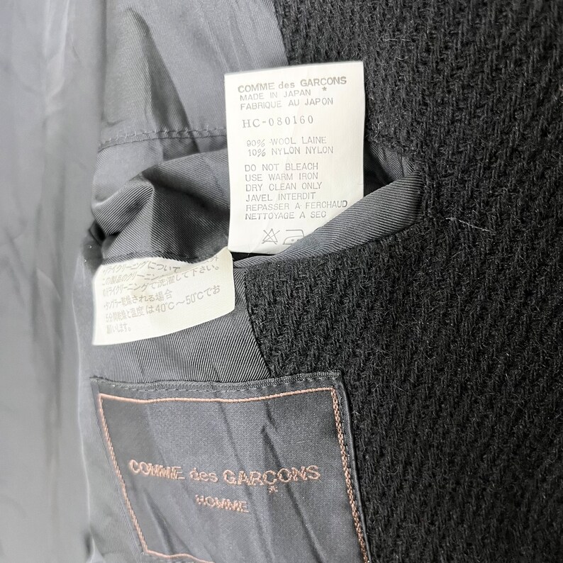 Vintage 90s CDG Comme Des Garons Homme Wool Mens Designer Long Coat ...
