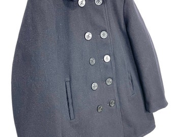Vintage 90's MFG by Schott US740N Pea Jacket/coat Navy Blue Size