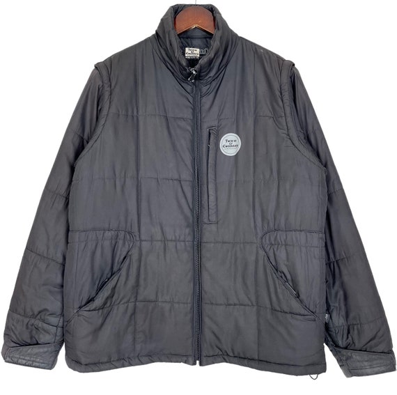 T&C Town and Country Detachable Sleeve Zipper Puffer Jacket