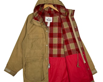 Vintage 90s Woolrich Toggle Coat Wool Raglan Made in USA Two