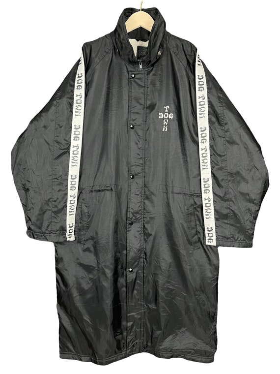 Vintage 90's Dog Town Long Coat Big Cross Design Skatesbrand
