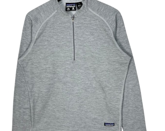 Felpa Patagonia in pile con mezza zip, grigia, taglia S
