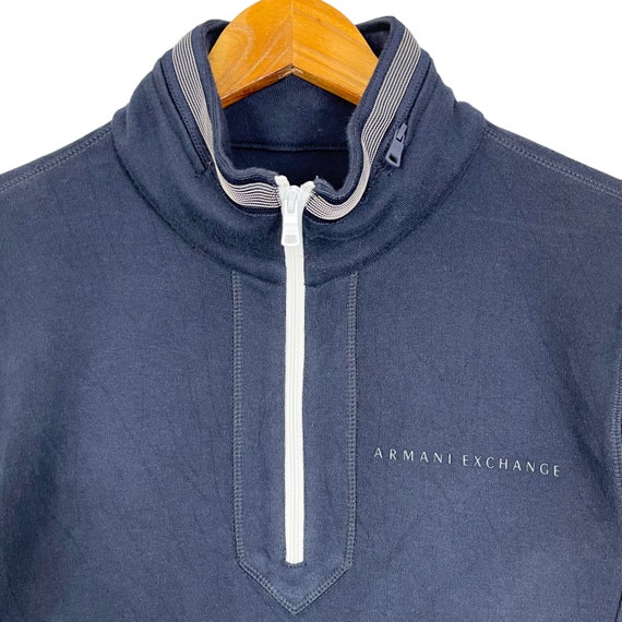 Armani Exchange Half Zipper Anorak Women Sweatshirt Navy Blue Size 