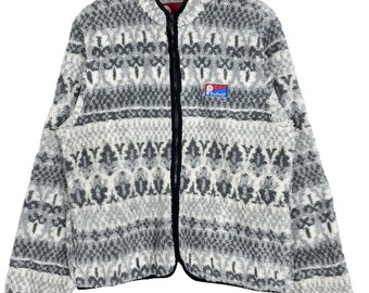 PenField Fleece Jacket Native Stripes Outdoor Winter Size Small