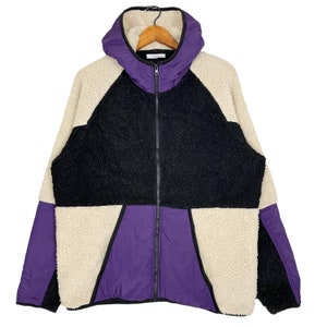 Nylaus Multicolor Zipper Hoodie Fleece Jacket Japanese Brand Outdoor Hiking Camping Brand Size Large
