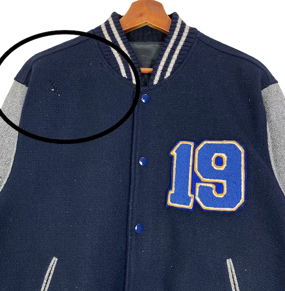 【あっし様】 PLAYER VARSITY JACKET S ネイビー Varsity Jacket with Patches - Stay Positive – The Look