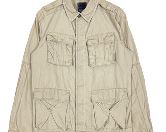 ジャケット・アウター MARITHE + FRANCOIS GIRBAUD WORK JACKET 1980s Marithe Francois Girbaud Lined Khaki Ripstop Oversized