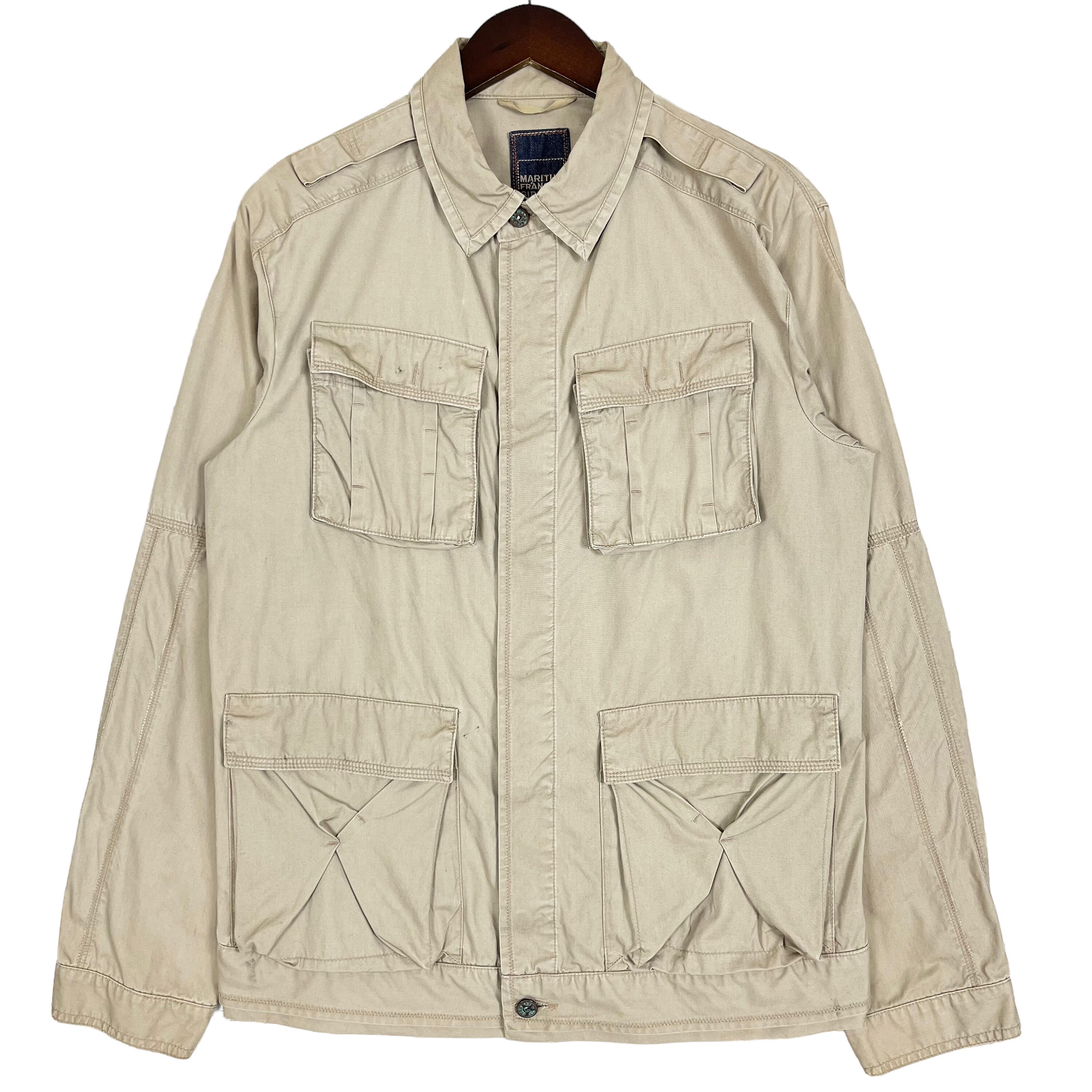 MFG Marithe Francois Girbaud Utility Jacket Beige Color Size
