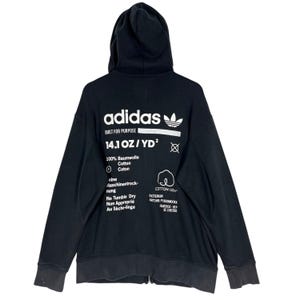 Adidas Zipper Hoodie Jacket Black Size XL