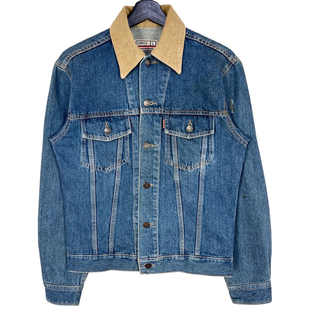 〈LANDS' END〉corduroy collar denim jacket Women's Corduroy Collared Denim Jacket | Lands' End