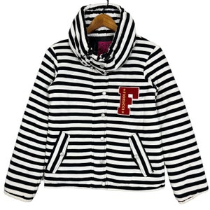 Fiorucci ストライプ レディース ジャケット レター F ブラック ホワイト カラー サイズ S