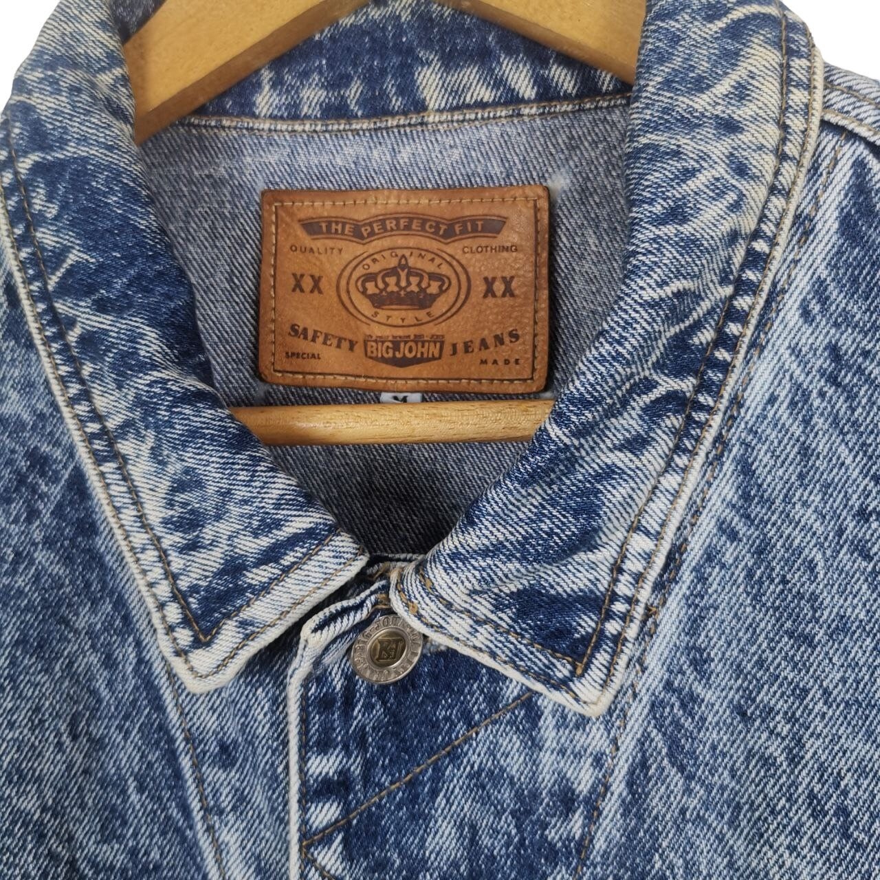 70s BIG JOHNデニムジャケット　MADE IN USA Vintage 90's Big John Denim Trucker Jacket Blue Size Medium