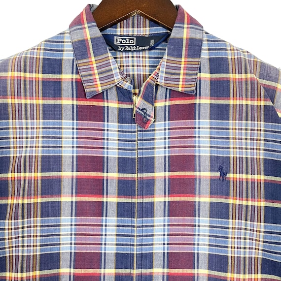 Vintage 90's Polo Ralph Lauren Checkered Zipper Light Harrington