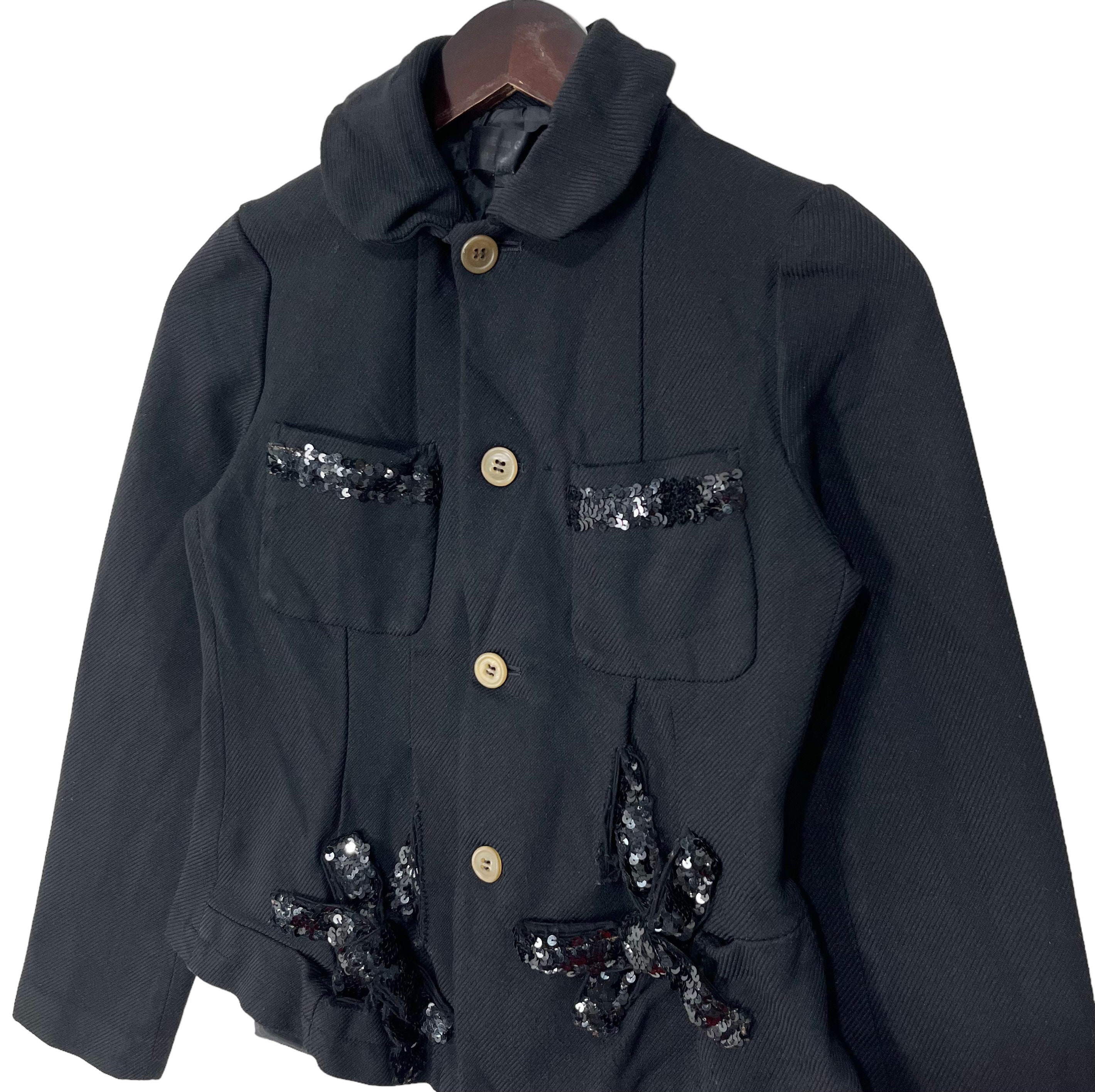 ジャケット・アウター COMME des GARCONS tailored jacket AD2005 Vintage CDG (AD2005) Comme Des Garçons Sequins Design Women Short