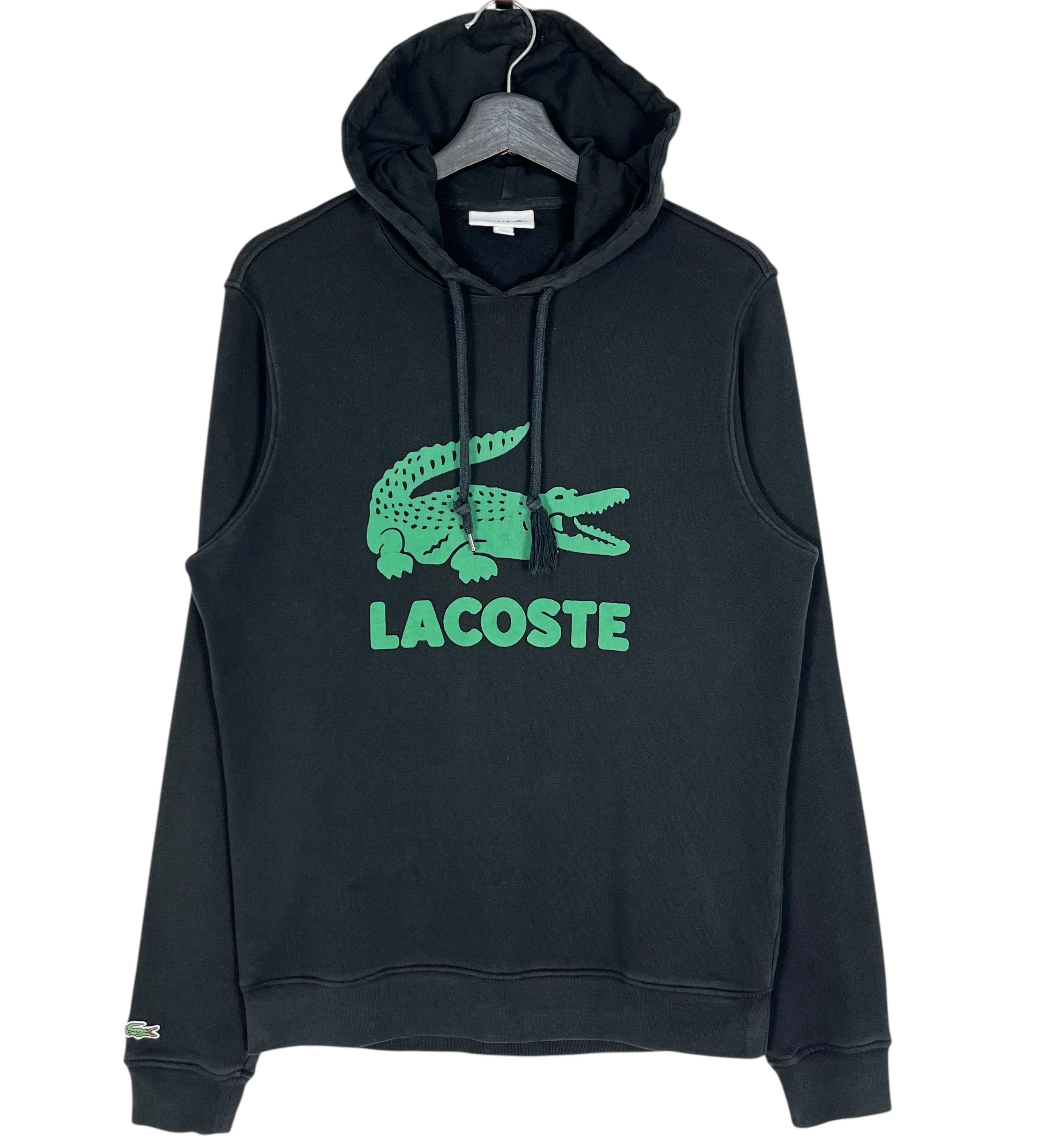 Lacoste Pullover Hoodie Velvet Printed Black Size M - Etsy India