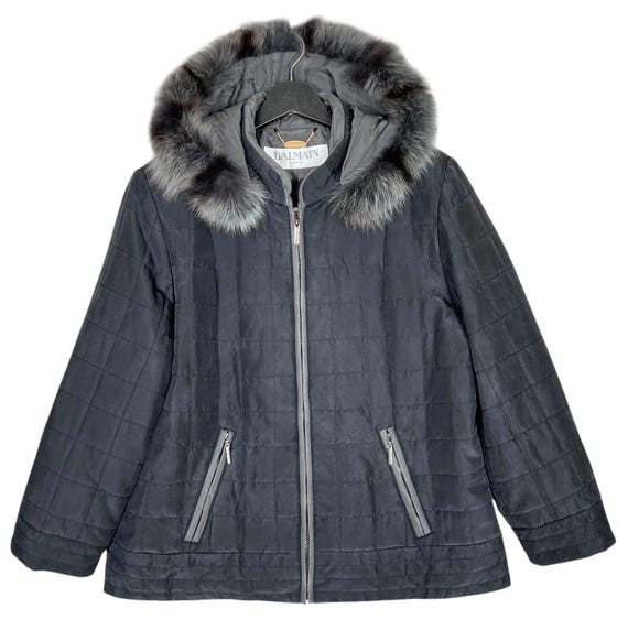 jasmine726シルク ピュアカシミヤBALMAIN ファー コート Balmain Paris Detachable Furs Hoodie Women Jacket Quilted Silk