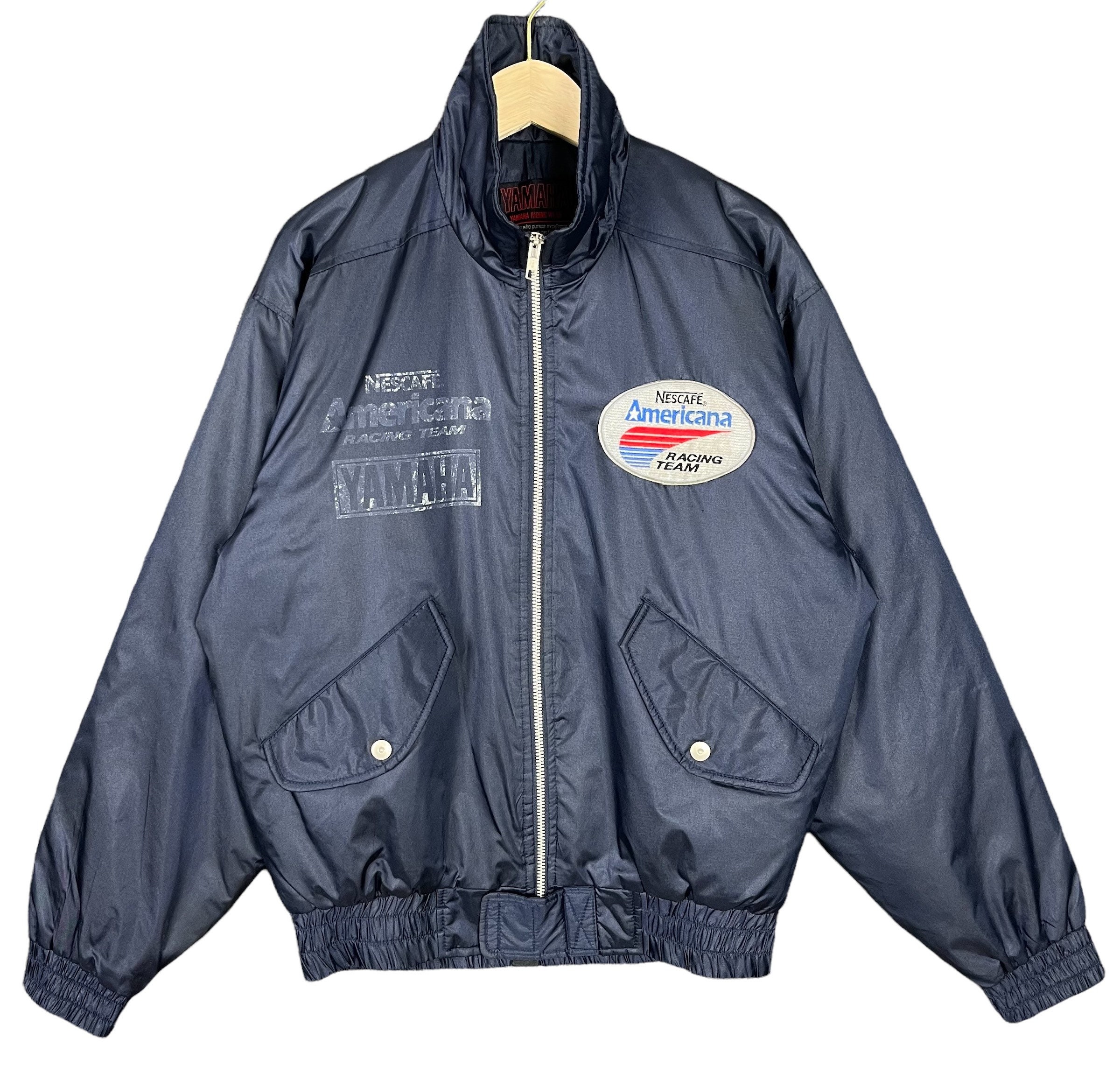 old “TEAM YAMAHA” nylon racing jacket 青白 old “TEAM YAMAHA” nylon racing jacket blue and white limited