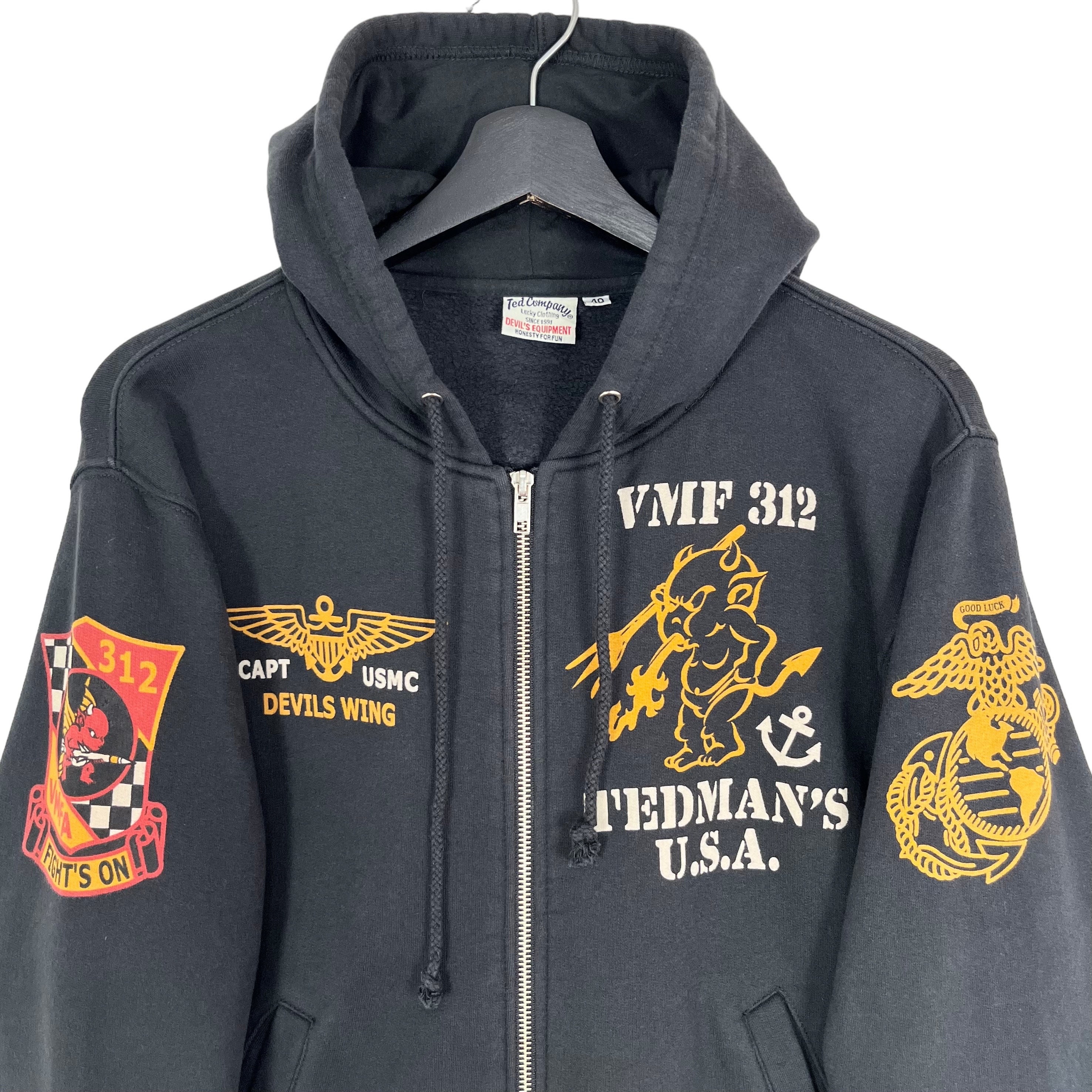 Tedman's USA Ted Company USAF Devils Wing Zipper Hoodie Jacket