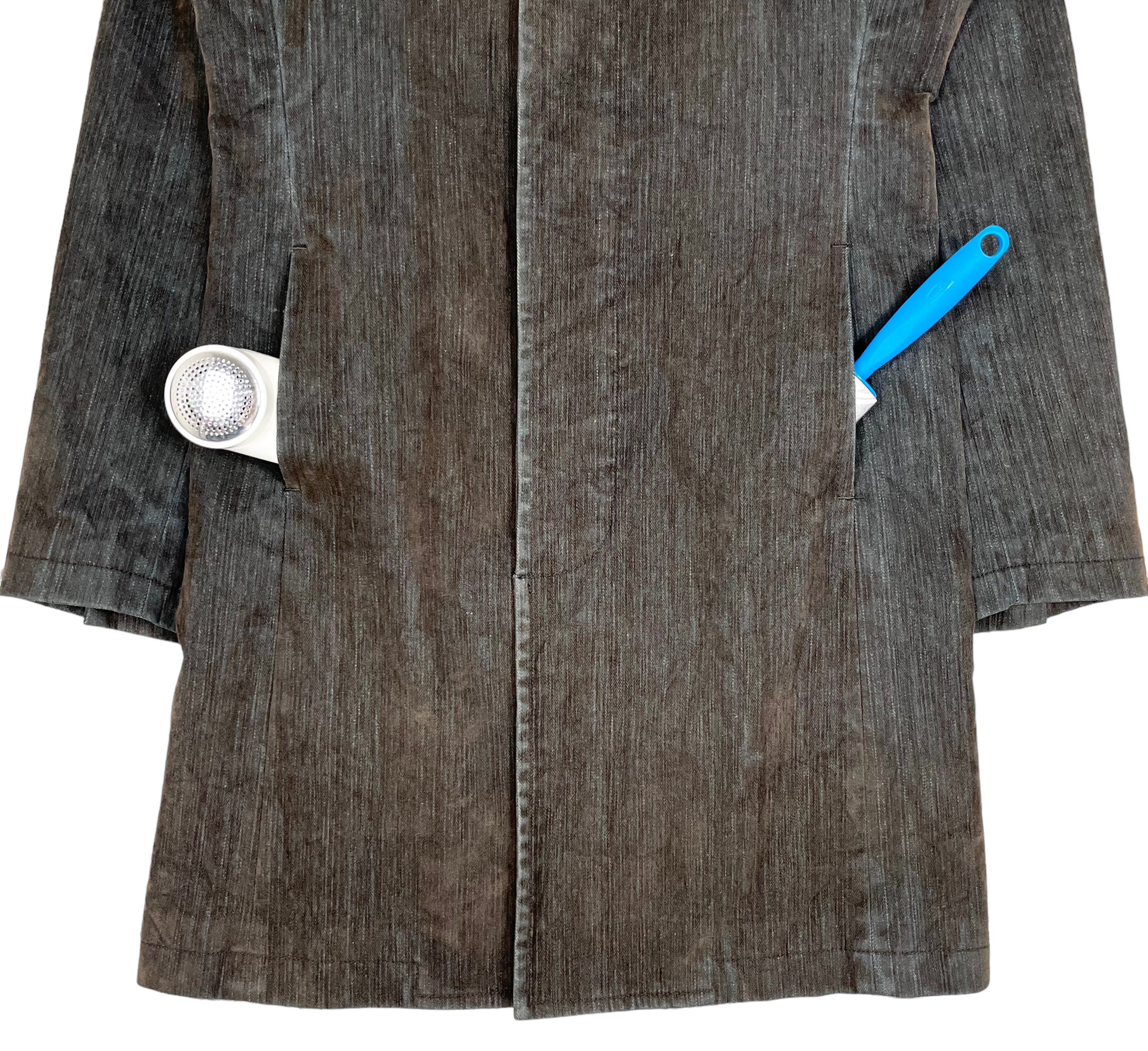 ジャケット・アウター KATHARINE HAMNETT Velvet long coat Katharine Hamnett Denim Coating With Velvet Trench Coat