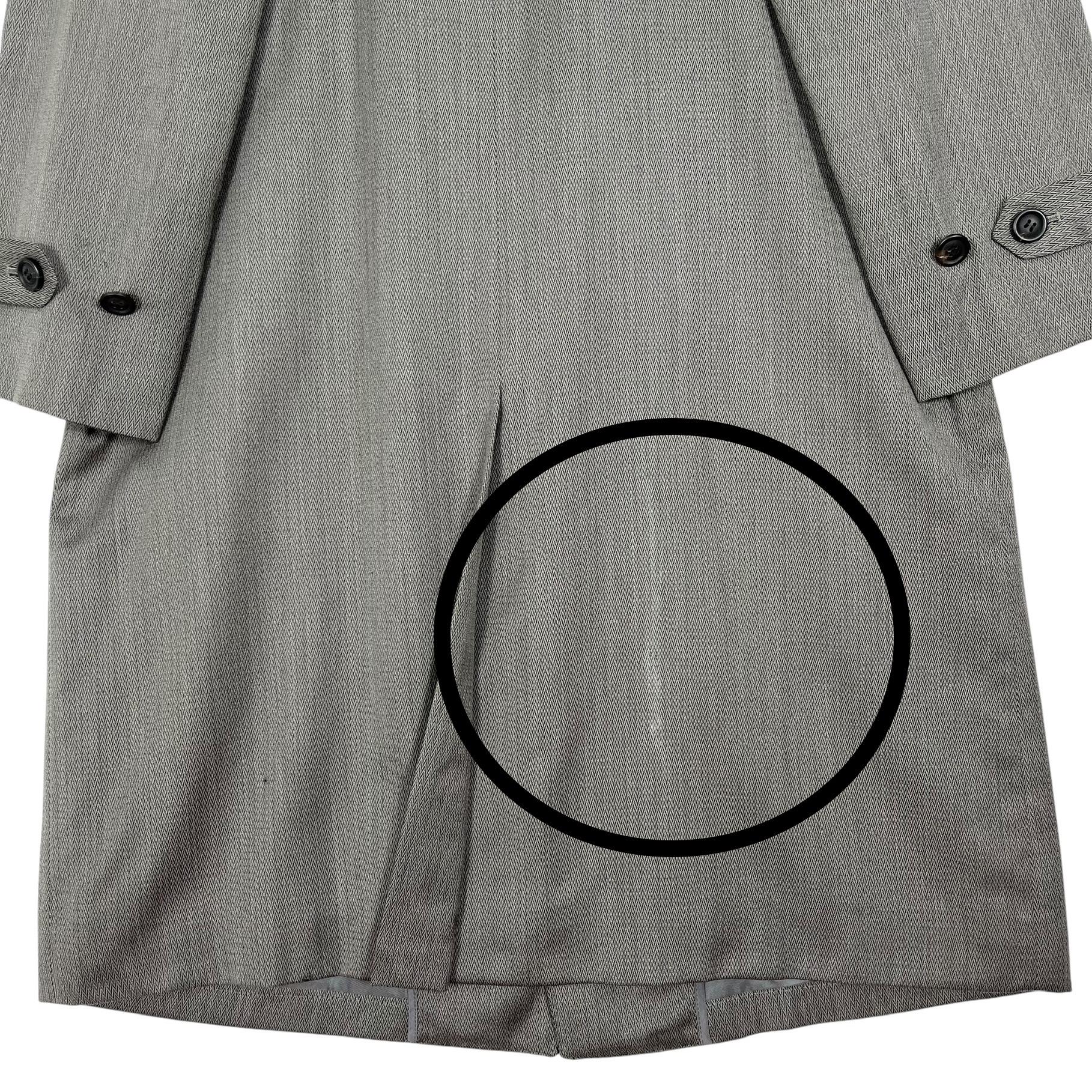 Vintage YSL Yves Saint Laurent Pour Homme Men's Trench Coat Gray