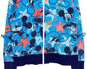 Vintage Disney Tokyo Mickey Mouse Full Print Zipper Hoodie