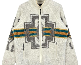 Giacca con cerniera Pendleton Boa Fleece Navajo Native Stripes