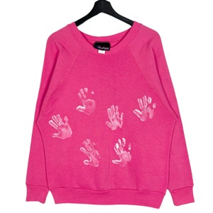 Vintage 80’s DIY Crewneck Sweatshirt Women’s Sweatshirt Pink Color Size Large Made in USA