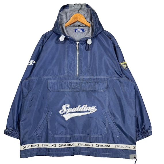 Vintage Spalding Anorak Windbreaker Jacket Navy B… - image 1