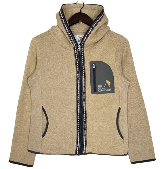Go Slow Caravan Full Zipper Hoodie Fleece Jacket Outdoor Brand Camping Hiking Brown Size 1 Small Etsy Ireland