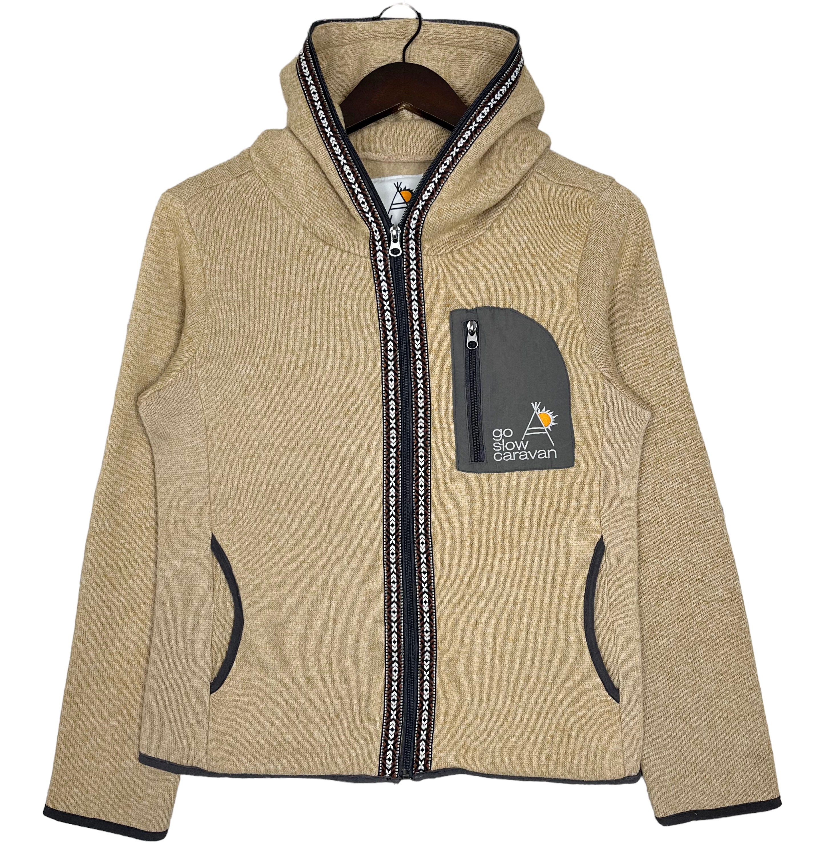 Go Slow Caravan Full Zipper Hoodie Fleece Jacket Outdoor Brand 
