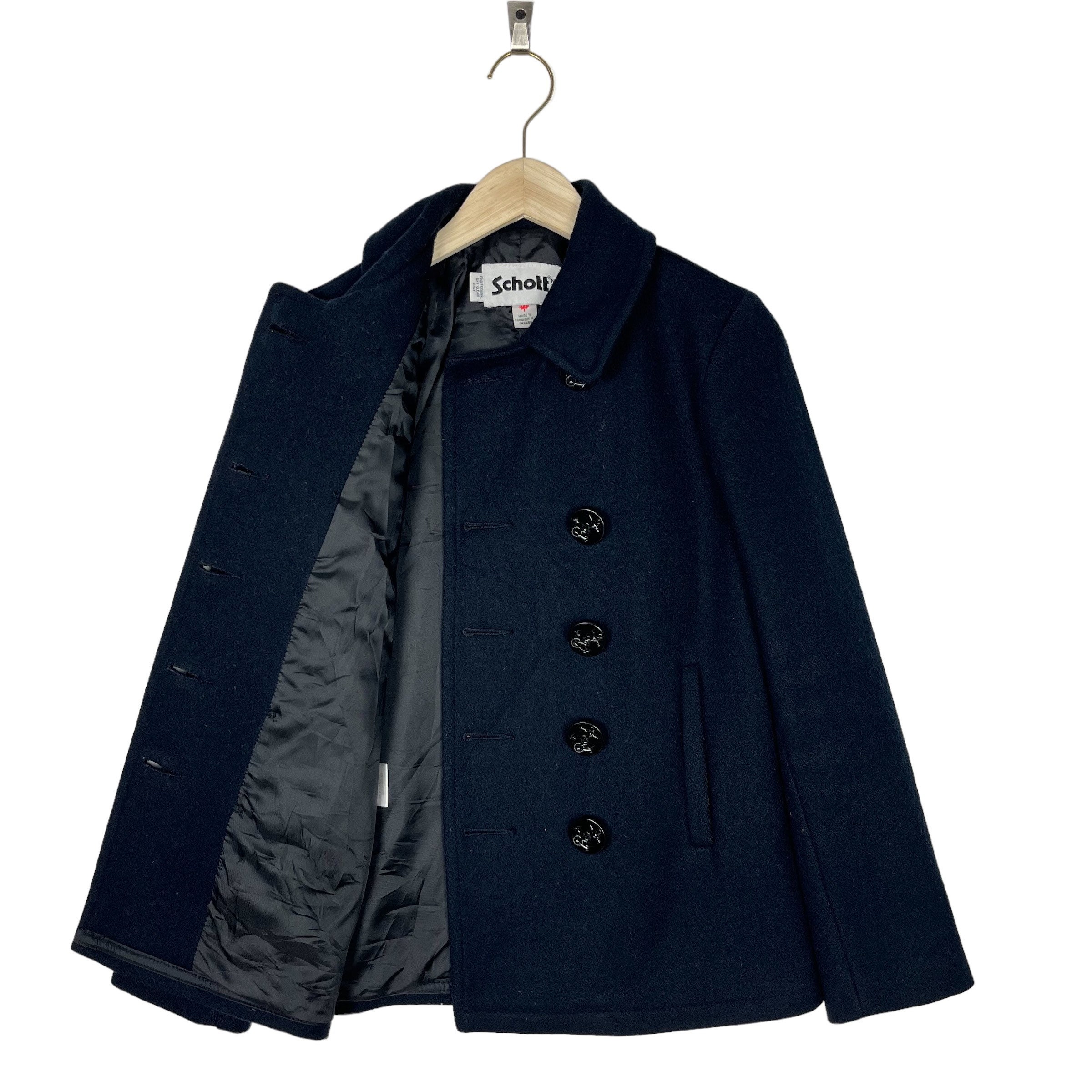 Schott Bross Peacoat Black Size Medium Made in Canada - Etsy Schott Bross Peacoat Black Size Medium Made in Canada - Etsy