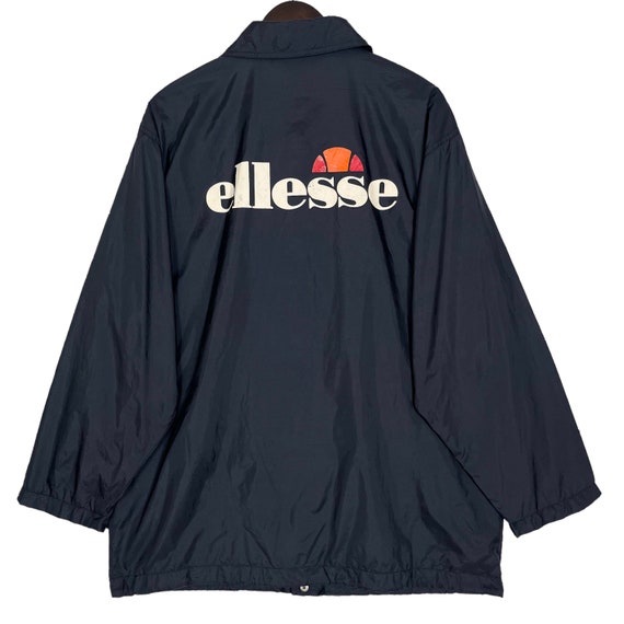 Ellesse Big Logo Coach Jacket Light Windbreaker Black Color Size Large
