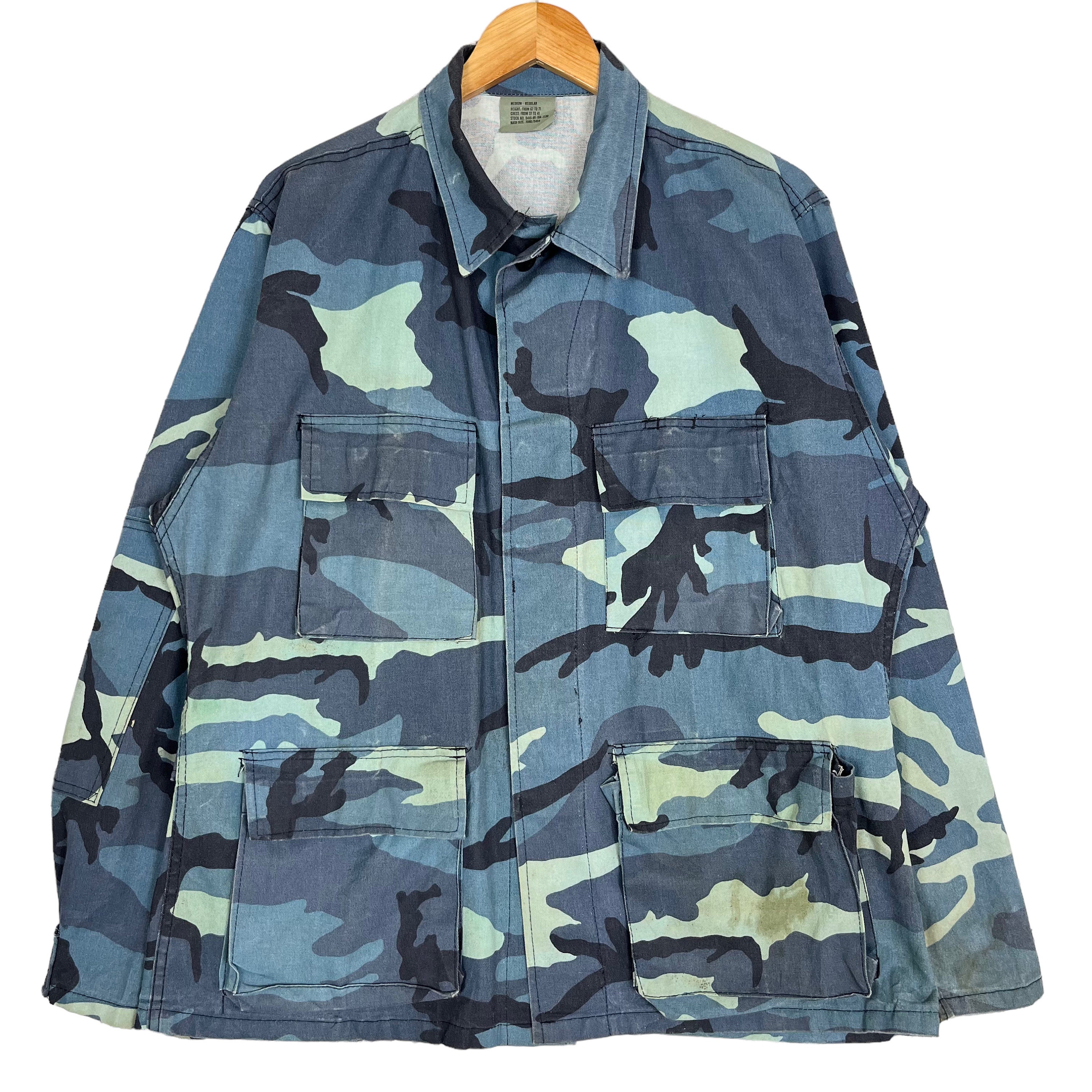 NATO Military Camouflage Single Layer Utility Field Jacket Blue Size Medium Regular Made in USA Etsy