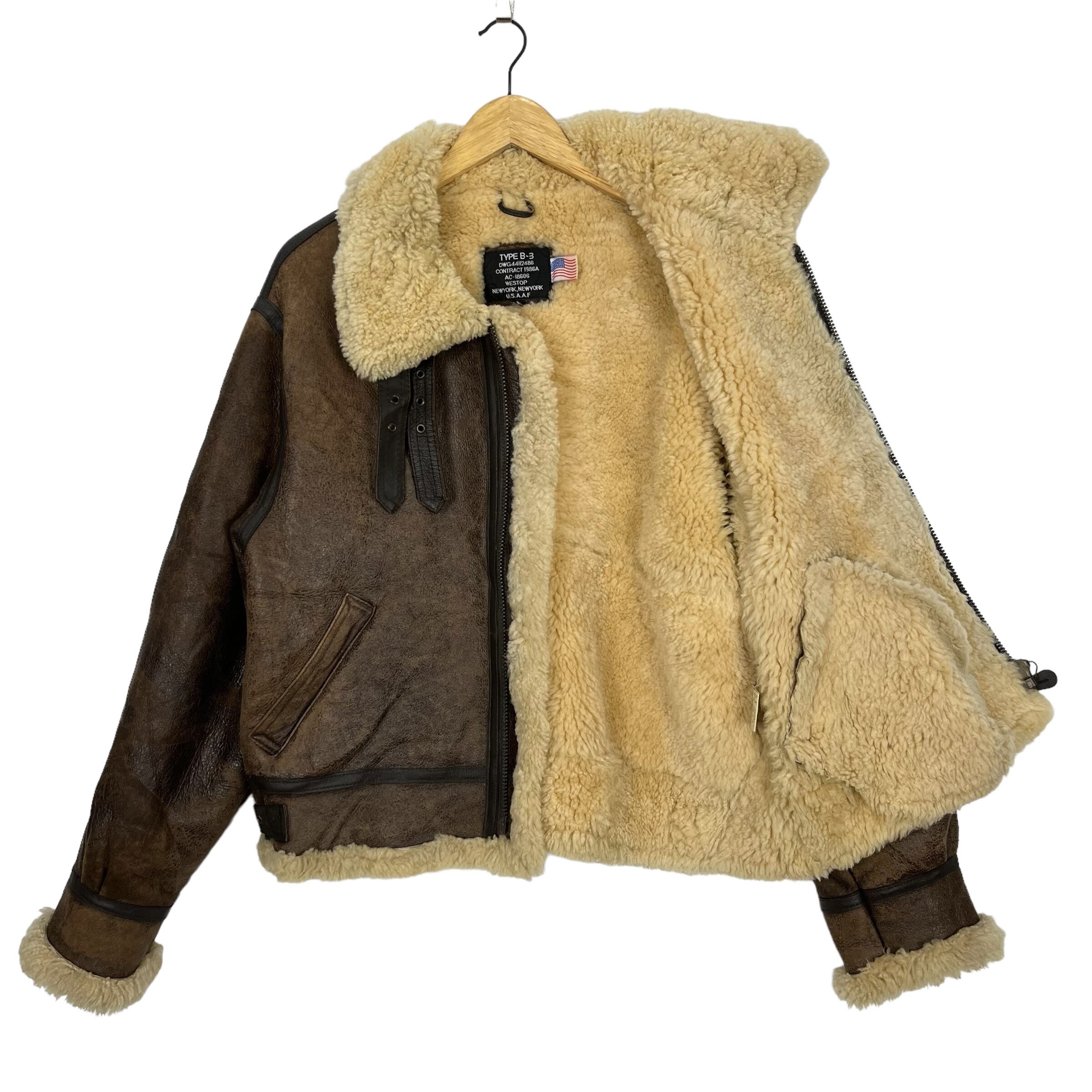 WESTOP NEWYORK U.S.A.A.F B-3 フライトジャケット　M B-3 フライトジャケット WESTOP （サイズ40-L） 大きいサイズ 羊革
