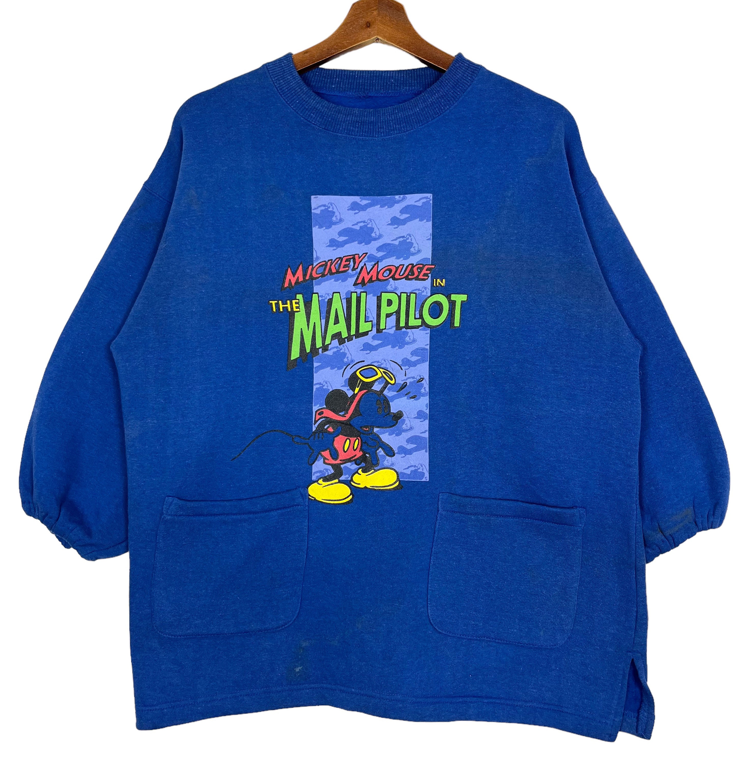 【感謝価格】 Vintage Mickey Mouse the Mail Pilot Pocket Crewneck トップス