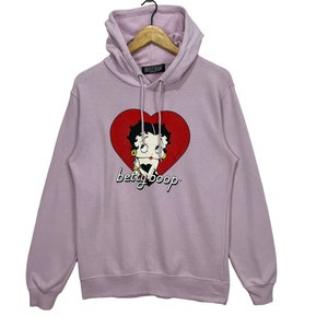 Vintage Betty Boop Cartoon Animation Pullover Hoodie Sweater Light Purple Colour Size Medium