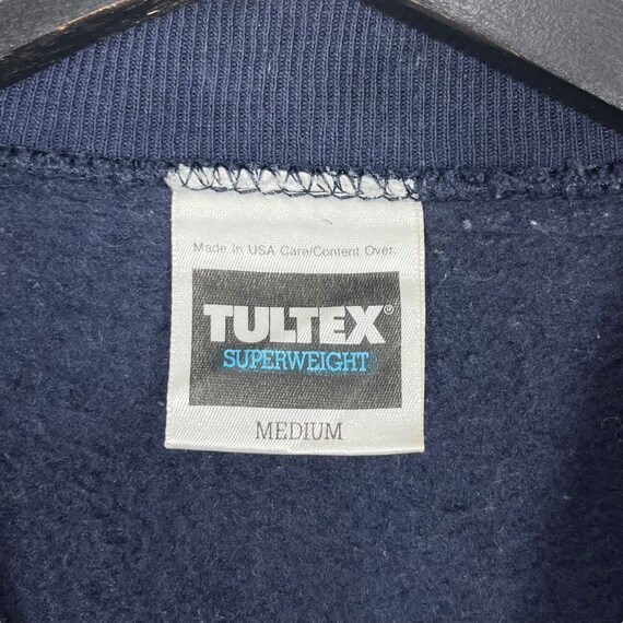 90'S TULTEX Wolf Pattern College Sweatshirt Trainer Made in USA Men's M Size Vintage cotton navy blue type Vintage Second Hand main image 0