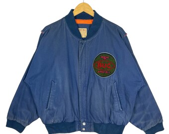 Vintage 90s Nicole Club for Men Varsity Jacket L Size Black Colour