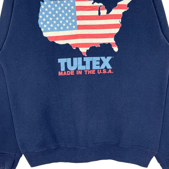 90'S TULTEX Wolf Pattern College Sweatshirt Trainer Made in USA Men's M Size Vintage cotton navy blue type Vintage Second Hand